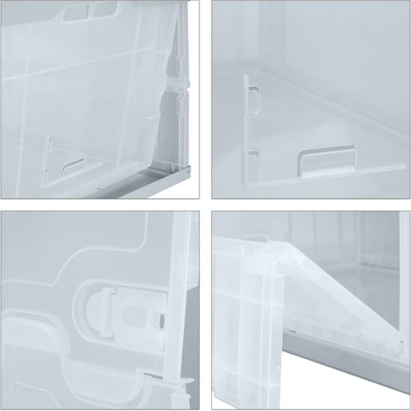 Relaxdays 4 x Transparente Transportbox mit Deckel Bild 7