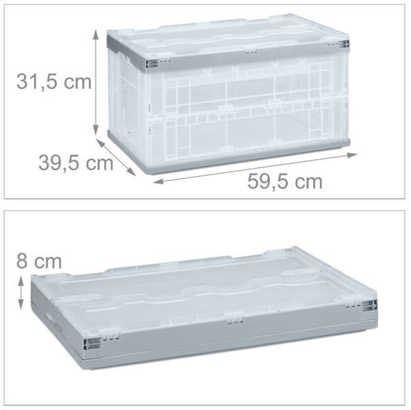 Relaxdays 4 x Transparente Transportbox mit Deckel Bild 5