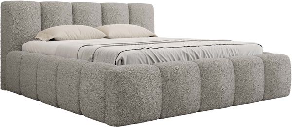 Mirjan24 'Koweni' Polsterbett mit Bettkasten, Bouclé, Taupe, 140x200 cm