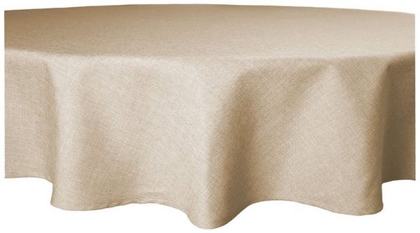 Haus und Deko Tischdecke Tischdecke rund 160 cm Ø beschichtet Leinenoptik wasserabweisend Lotus (1-tlg)