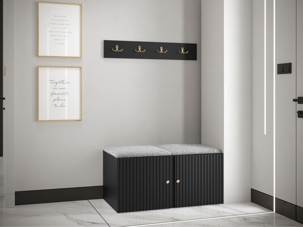 Garderoben-Set Kirtan Slim VI (Farbe: Schwarz, Abriamo 06)