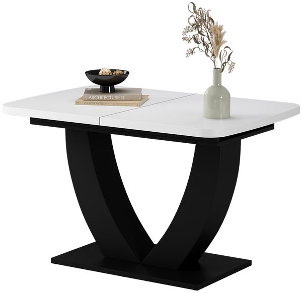 Esstisch Fenaro Weiß/Schwarz 120 x 80 cm ausziehbar Vicco Bild 6