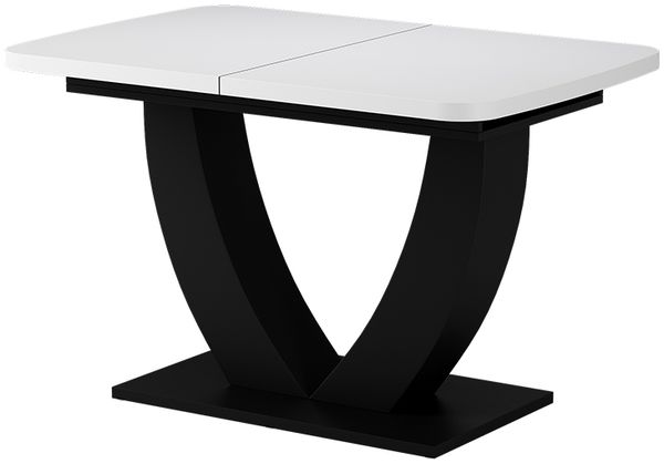 Esstisch Fenaro Weiß/Schwarz 120 x 80 cm ausziehbar Vicco