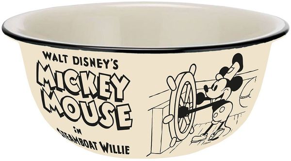 Geda Labels GmbH Müslischale Mickey in Steamboat Willie Vintage, Keramik, (1-tlg), Beige, 600 ml, spülmaschinengeeignet