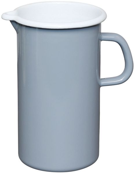 RIESS 0836-065 Emaillekrug 1,5 L, Pure Grey, H 19 cm / Emaille Krug