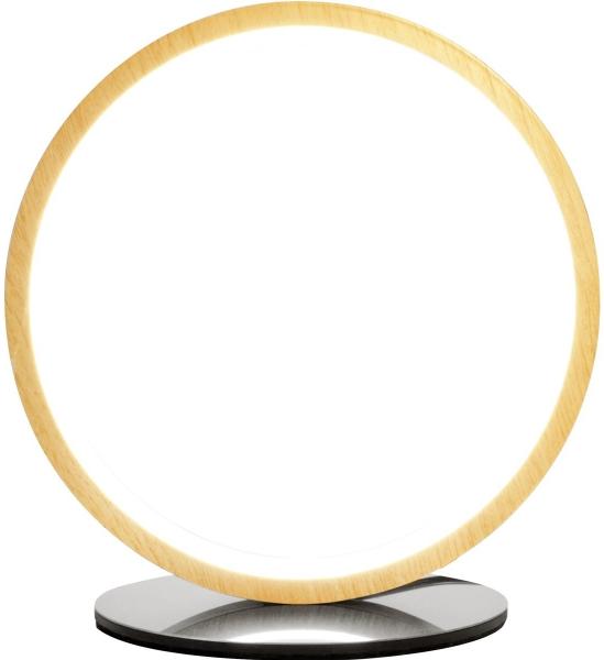 ECO Light 9210-L1 SI LED Tischleuchte KASHIBA silber mit Holzring 3500K