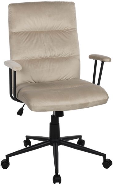 Bürostuhl >Fina< ergonomischer Wippmechanik, sand, Velours - 57x103x57cm (BxHxT)