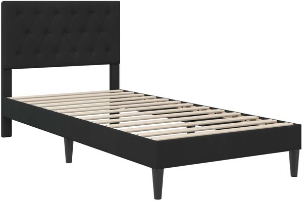 vidaXL Bettgestell mit Matratze mit Kopfteil Schwarz 100 x 200 cm Samt 3415034 Bild 4