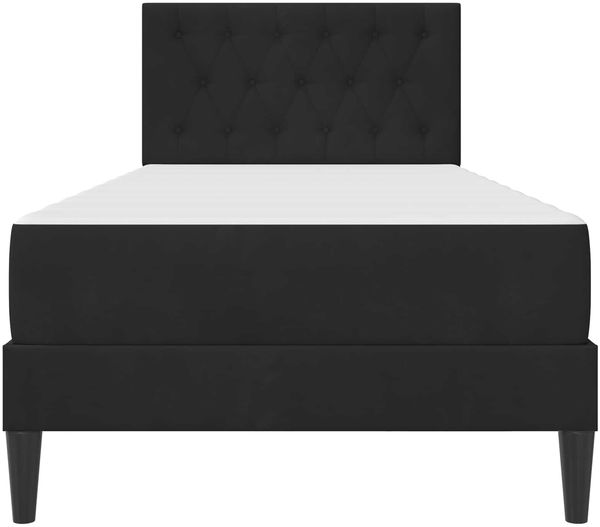 vidaXL Bettgestell mit Matratze mit Kopfteil Schwarz 100 x 200 cm Samt 3415034 Bild 6