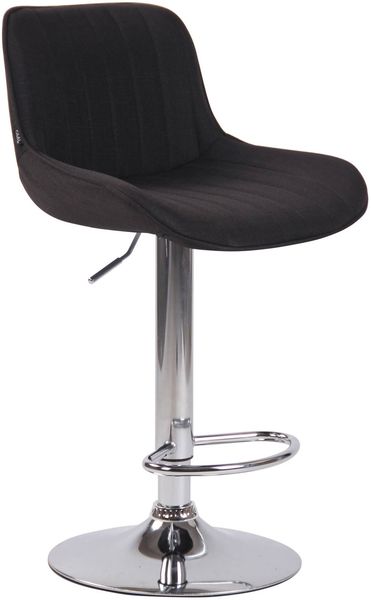 2er Set Barhocker Lentini, drehbar, Schwarz, Chrom, Stoff Bild 2