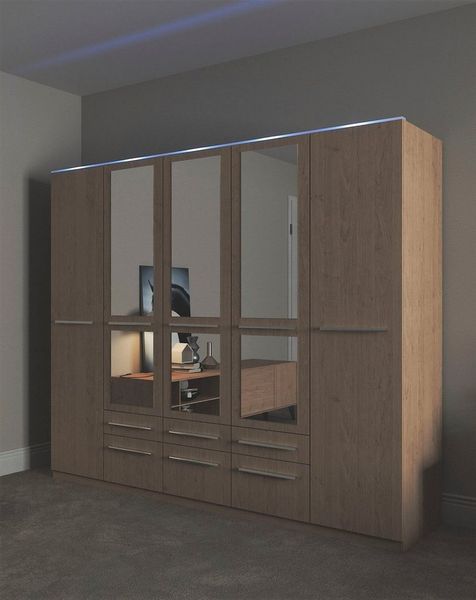 priess Kleiderschrank Schrank Garderobe Wäscheschrank Barcelona in 5 Breiten viel Stauraum, geräumige Schubkästen, mit Spiegel, MADE IN GERMANY