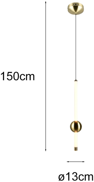 Moderne LED Pendelleuchte MELITA 1-flammig, dimmbar, Metall Messing Ø 13cm Bild 4