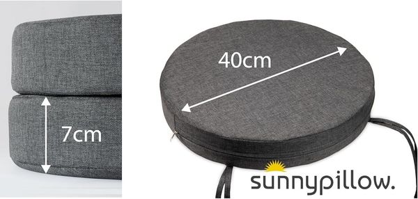 sunnypillow Stuhlkissen 2er Set Stuhlkissen Rund Ø 40 cm mit Bändern "HAVANA"
