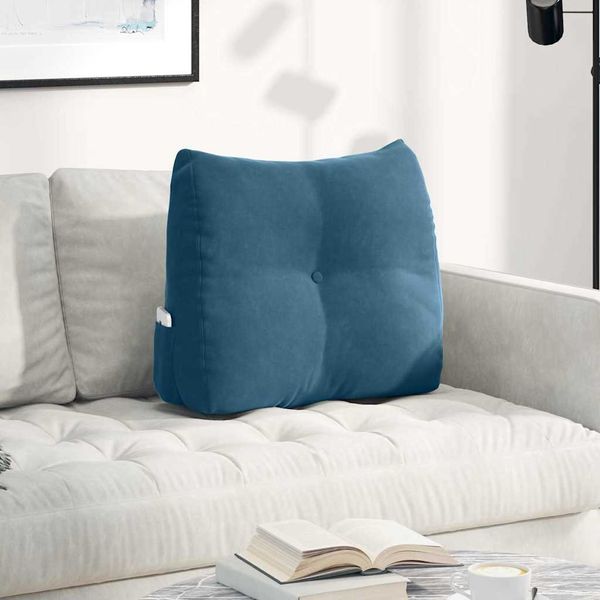 vidaXL Rücken Kissen Blau 60 x 24 x 50 cm Samt 42014399
