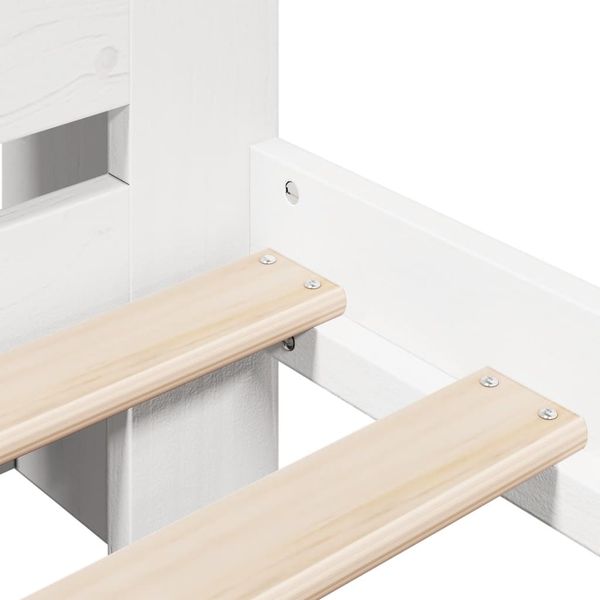 vidaXL Massivholzbett mit Regal ohne Matratze Weiß 135x190 cm Kiefer 3308898 Bild 9