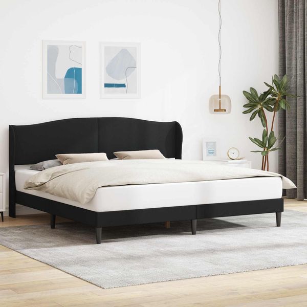 vidaXL Bettrahmen mit Kopfteil Schwarz 200x200 cm Kunstleder 42027865