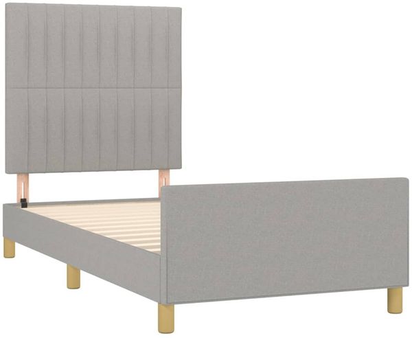 vidaXL Polsterbett mit Kopfteil Stoff Hellgrau 90x200 cm Bild 4
