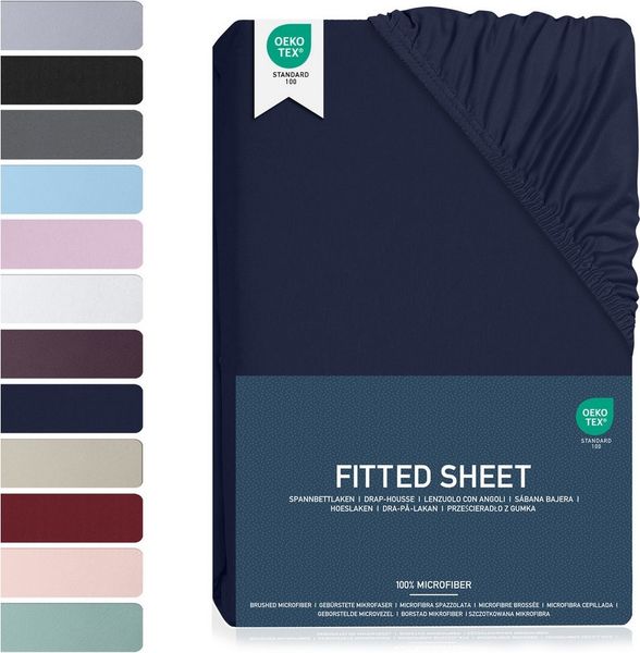 BARBONS Spannbettlaken Mikrofaser Bettlaken, 35 cm Tiefe Spannbetttuch, Gebürstete Polyester, (1 Stück), Topper