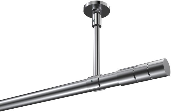Gardinenstangen-Set Sonette Elanto 420 cm (geteilt in 3 x 140 cm), 1-läufig, 20 mm Ø Chrom