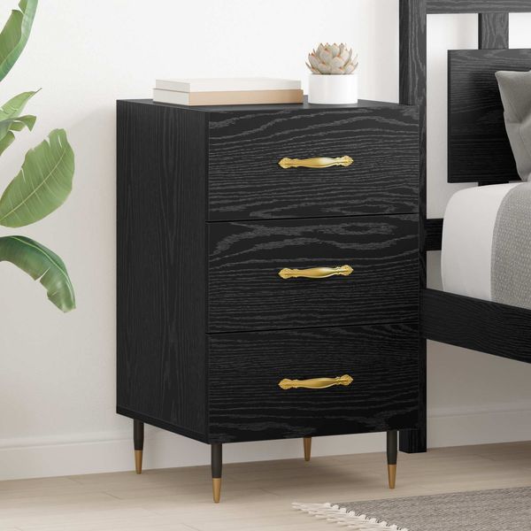 vidaXL Nachttisch Schwarz Eichen-Optik 40 x 40 x 66 cm Holzwerkstoff 882100