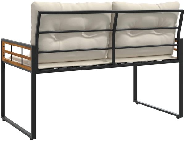 vidaXL Holz-Lagenbank mit Kissen Uni mit Kissen Creme 114 x 55 x 77 cm 42026936 Bild 6