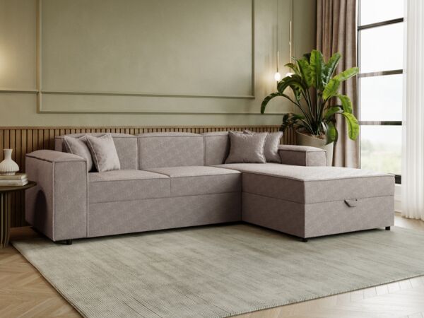 Ecksofa Sokoz L Boucle (Farbe: Coral 50, Seite: Rechts)