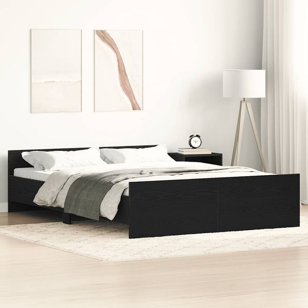 vidaXL Bettgestell ohne Matratze Schwarz Eichen-Optik 120x200 cm 3329318