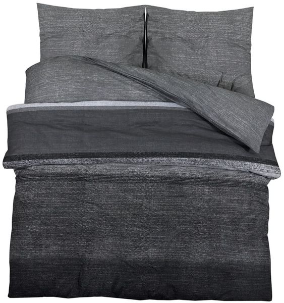 vidaXL Bettwäsche-Set, Baumwolle dunkelgrau, 200x220 cm Bild 2
