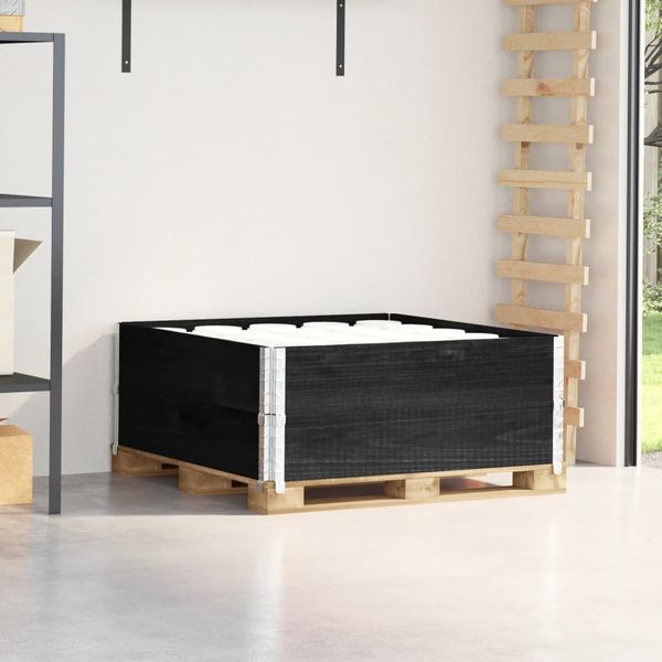 vidaXL Paletten-Aufsatzrahmen 2 Stk. Schwarz 100x100 Massivholz Kiefer 4010290