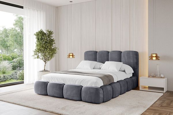 ALTDECOR Polsterbett KALA (Polsterbett mit Bettkasten und Lattenrost, Boxbett ohne Matratze), Doppelbett mit Stauraum, Bett mit Kopfteil