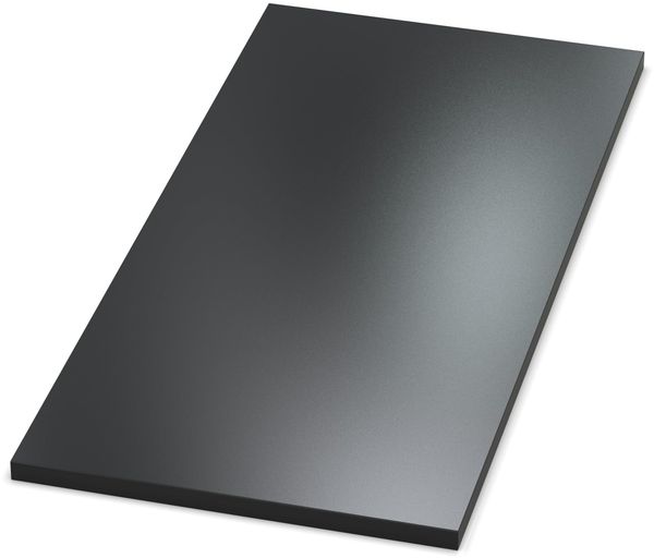 AUPROTEC Tischplatte 25mm schwarz 200x60 cm I Spanplatte mit 2mm ABS Kante & PU-Verleimung I melaminharzbeschichtet I robust & wasserabweisend