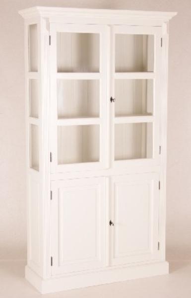 Casa Padrino Shabby Chic Landhaus Stil Schrank Buffetschrank Weiß B 110 x H 200 cm - Schrank Esszimmer