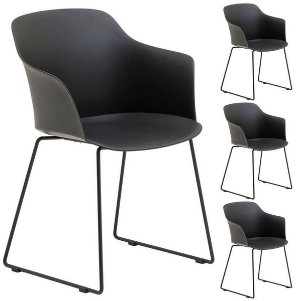 IDIMEX Gartenstuhl FORO (4 St), 4er Set Gartenstuhl aus Kunststoff und Alu schlanker Stuhl aus Polypro