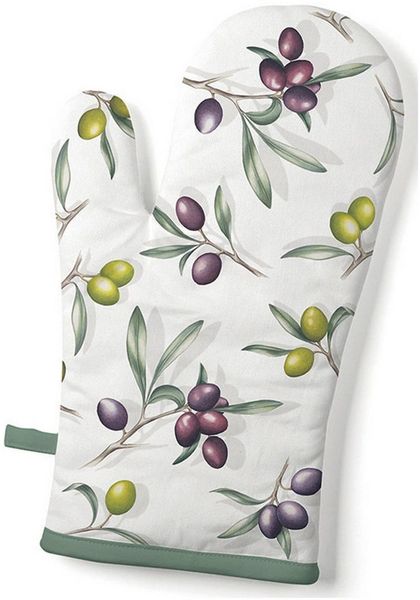 Ambiente® Topfhandschuhe Delicious olives, (1-tlg, 1-teilig), Ofenhandschuh wattiert Größe: ca. 18x30cm