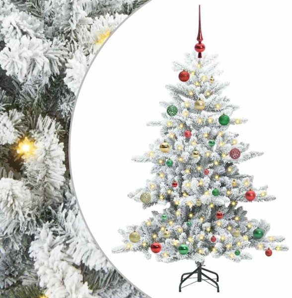 vidaXL Künstlicher klappbarer Weihnachtsbaum Weiß 150 cm PVC und Stahl 3397713