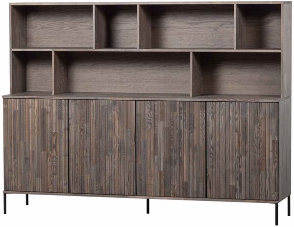 Wandschrank Gravure aus Eschenholz, Espresso