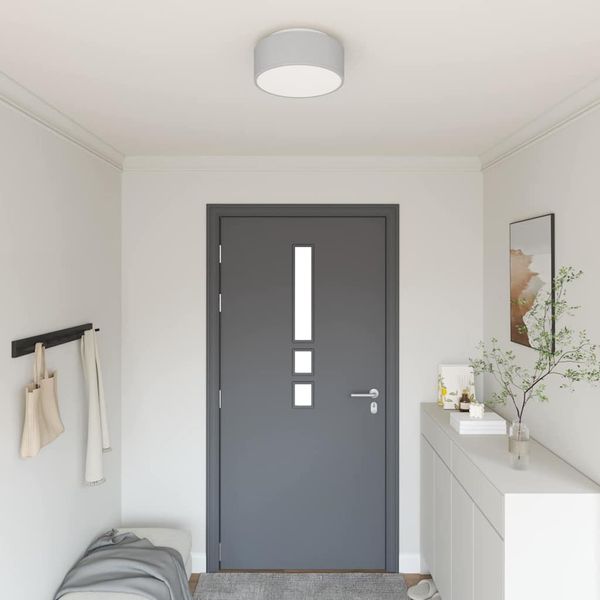 vidaXL Deckenlampe mit Strahlern Grau 30 x 30 x 13,5 cm Stoff 42001204