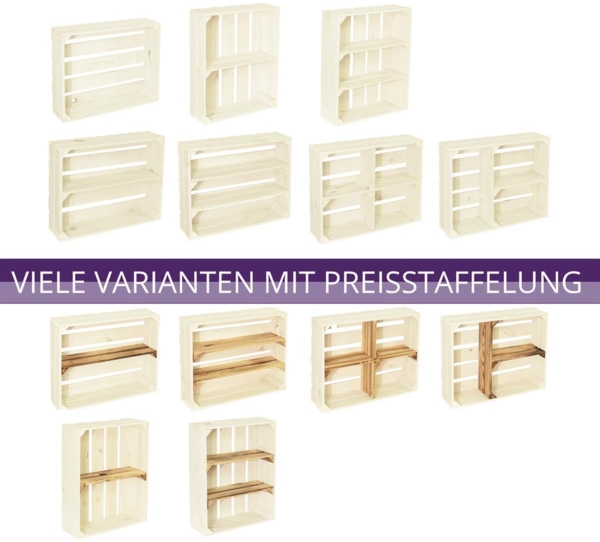 CHICCIE 5 Set Holzregal Schmalhanz 50x40x15cm - Weiß 2x Langes Regal Bild 4