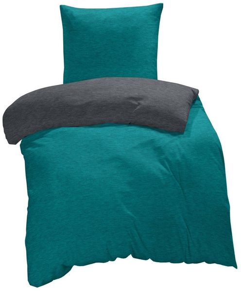 One Home Bettwäsche Melange, Flanell, 2 teilig, modern meliert, Baumwolle kuschelig warme weiche Biber Winter
