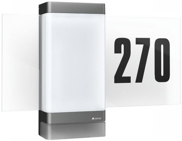Steinel LED-Außenleuchte L 270 SC digi anthrazit, Bluetooth Mesh, Steinel Connect App, 180°-Bewegungsmelder, mit Hausnummer