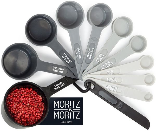 Moritz & Moritz Messlöffel Moritz & Moritz Messlöffel Set 11 teilig schwarz, (Set, 12-St)
