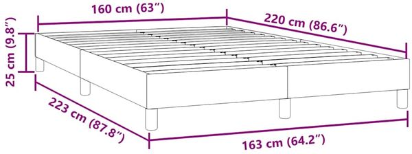 vidaXL Bettgestell ohne Matratze Schwarz 160x220 cm Samt 4101411 Bild 10