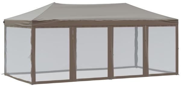 vidaXL Partyzelt Faltbar mit Seitenwänden Taupe 3x6 m 93554