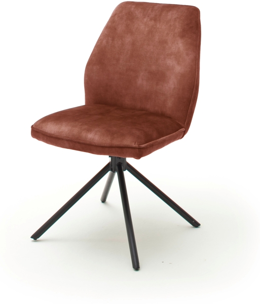 2er-Set Polsterstuhl 'Ottawa' - Veloursoptik Rostbraun