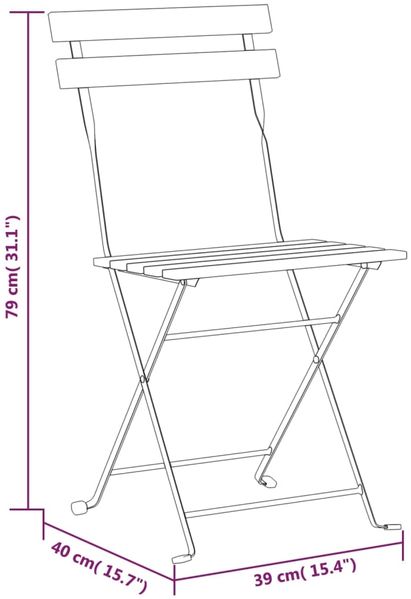 vidaXL Klappbare Gartenstühle 8 Stk. Stahl und Massivholz Akazie 3152107 Bild 10