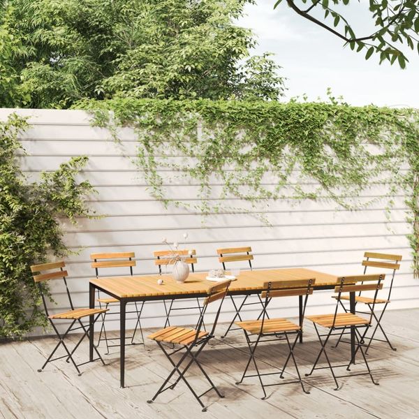 vidaXL Klappbare Gartenstühle 8 Stk. Stahl und Massivholz Akazie 3152107