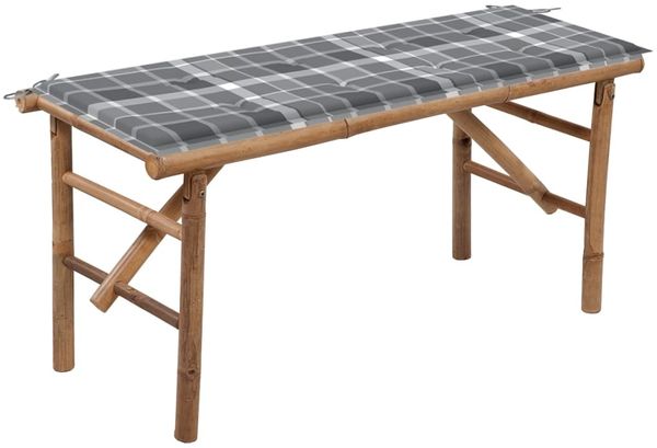 vidaXL Klappbare Gartenbank mit Auflage 118 cm Bambus 3063863