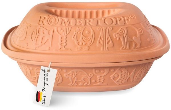 RÖMERTOPF Bräter KLASSIK Bräter, 3 Liter, Keramik, für 4 Personen, Keramik (Set), antihaft