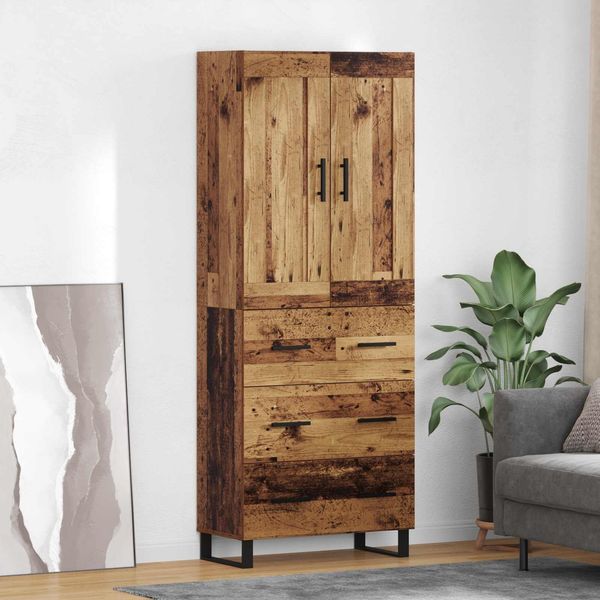 vidaXL Highboard Altholz 69,5 x 34 x 180 cm Holzwerkstoff 3415723