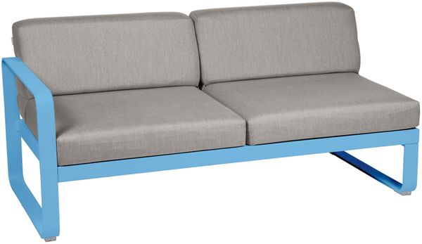 Bellevie Lounge 2-Sitzer Modul E1 Maya-Blau B8 Taupegrau Links